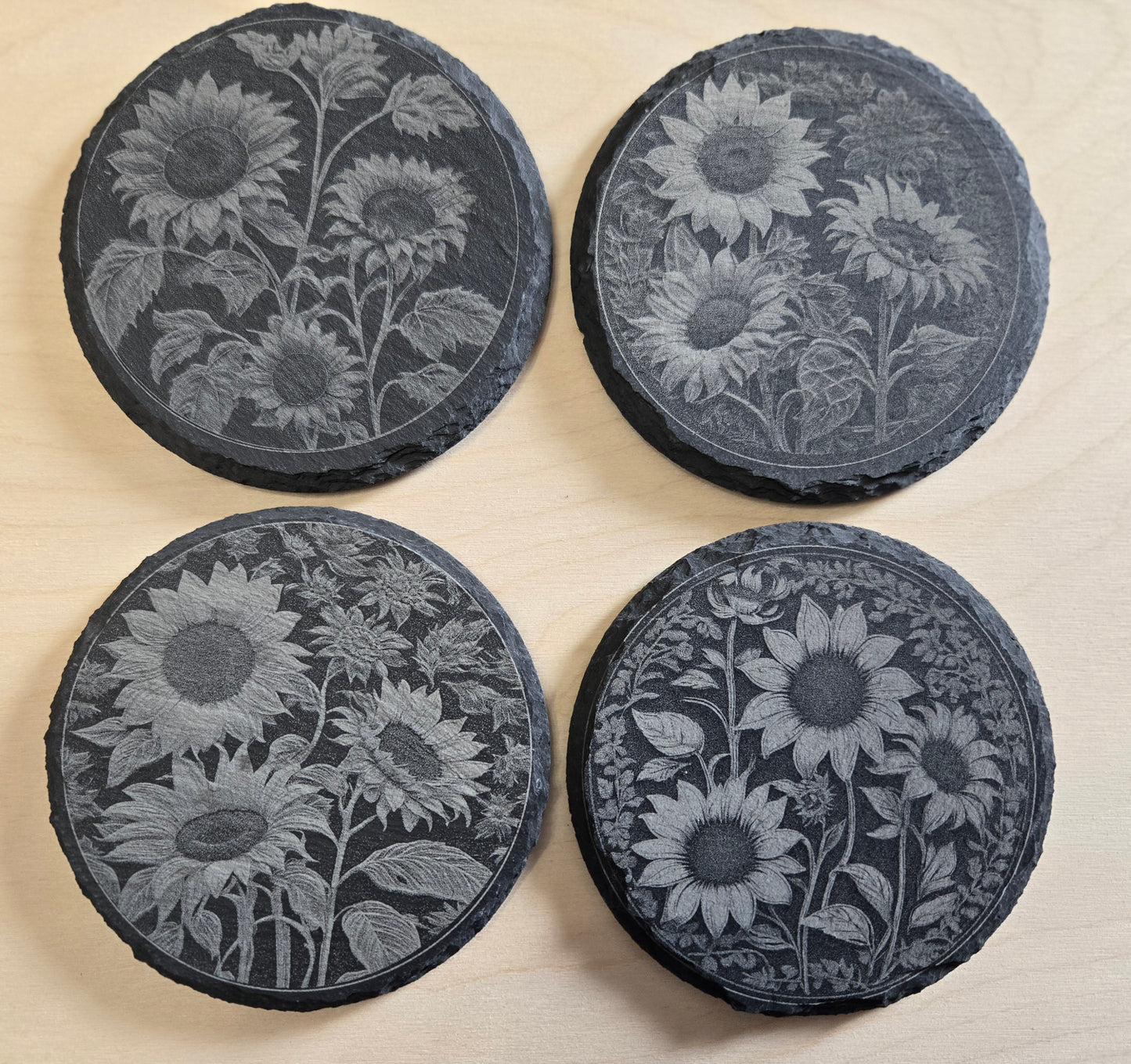 Sunflower Coasters - Set of 4