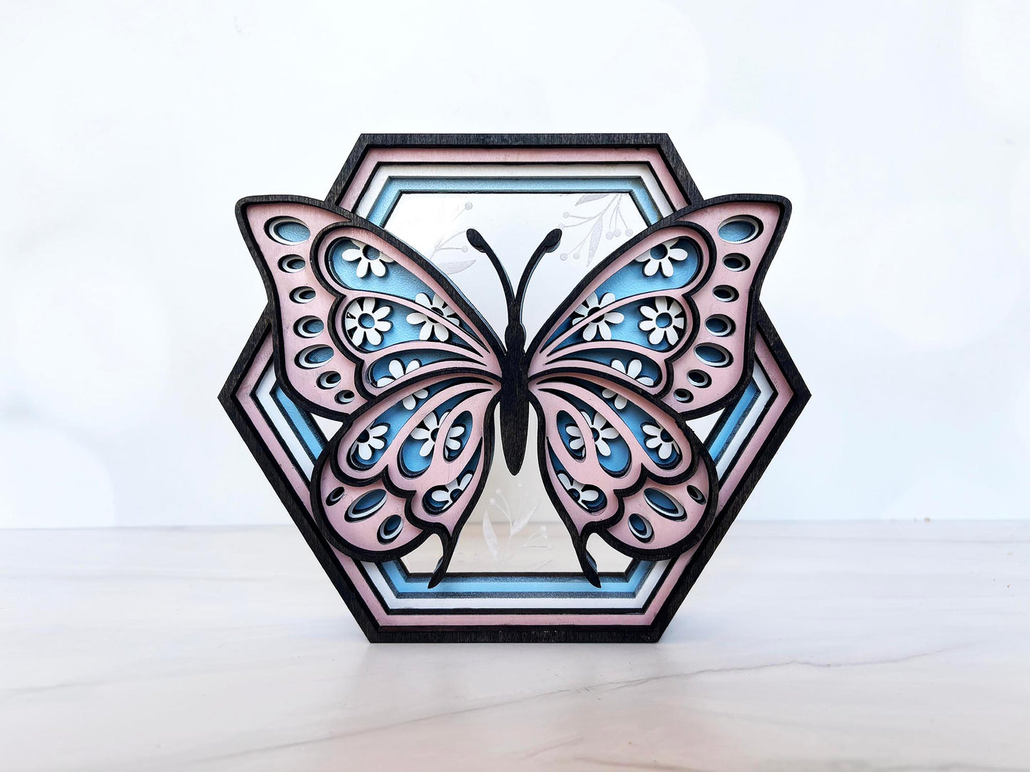 Hexagon 3D Layered Wood Decor - Made to Order