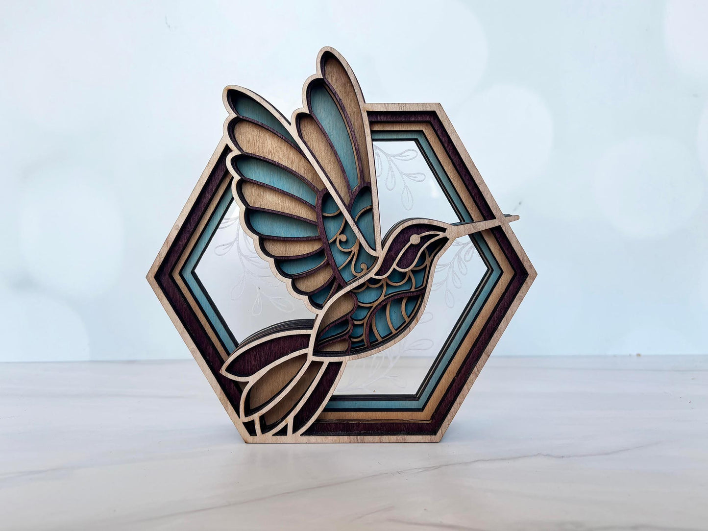 Hexagon 3D Layered Wood Decor - Made to Order