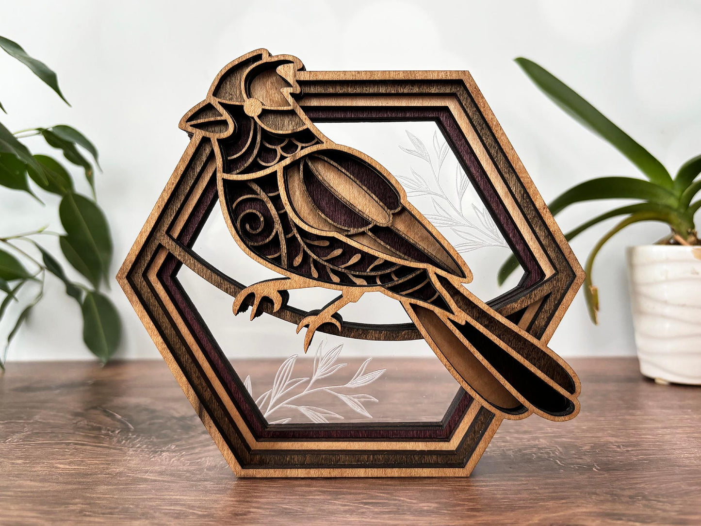 Hexagon 3D Layered Wood Decor - Made to Order