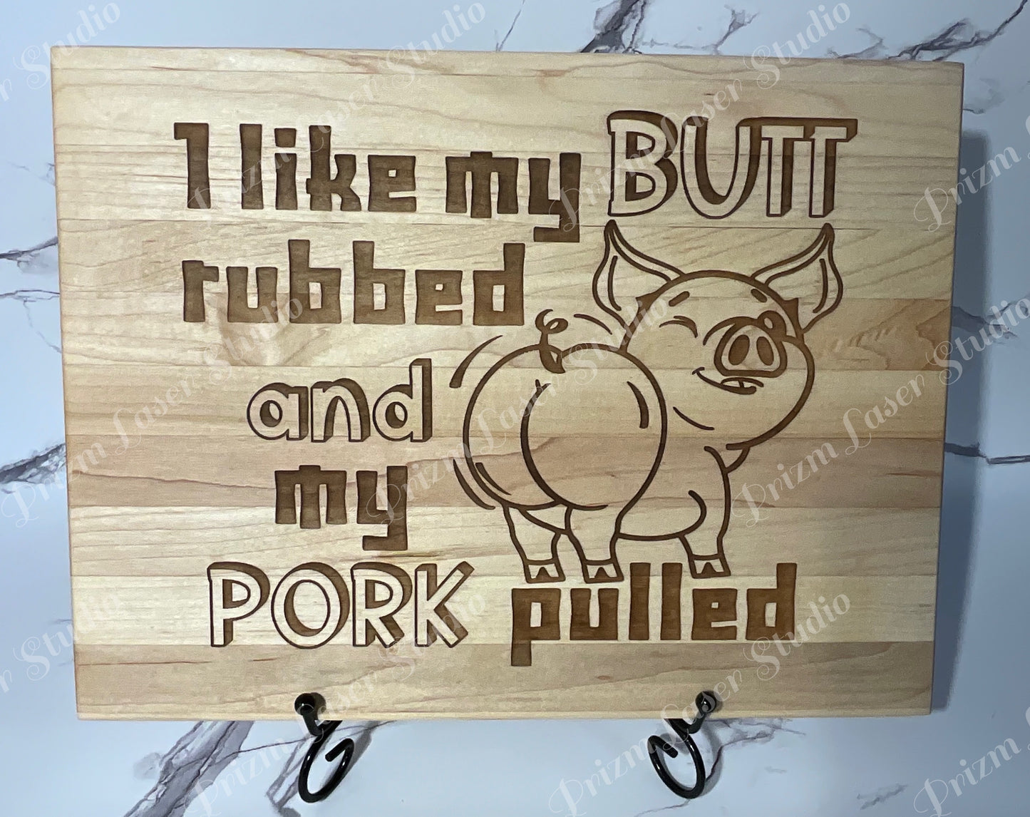 Laser-Engraved Pig Design Cutting Board