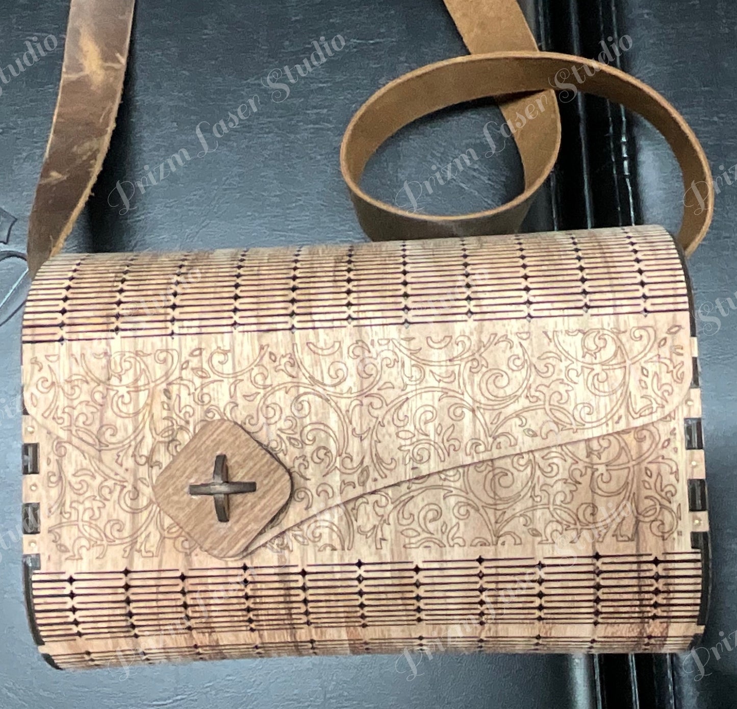 Laser-Cut Wooden Handbag