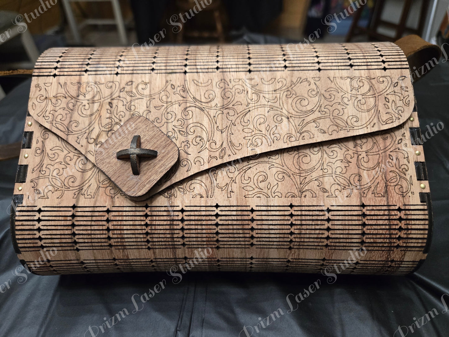 Laser-Cut Wooden Handbag
