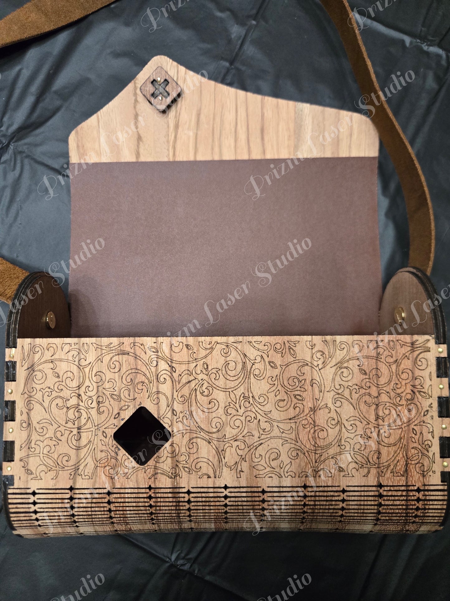 Laser-Cut Wooden Handbag