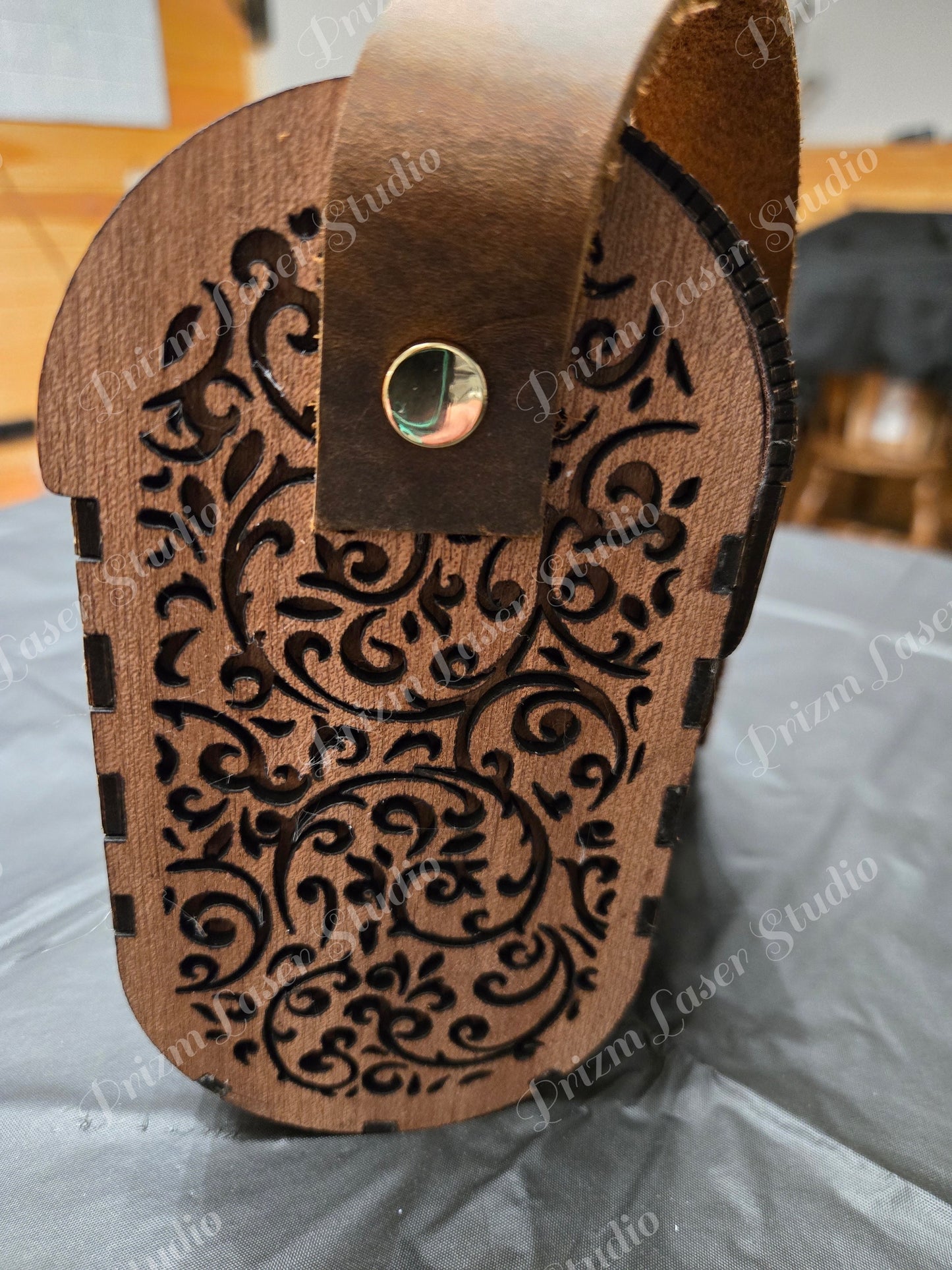 Laser-Cut Wooden Handbag