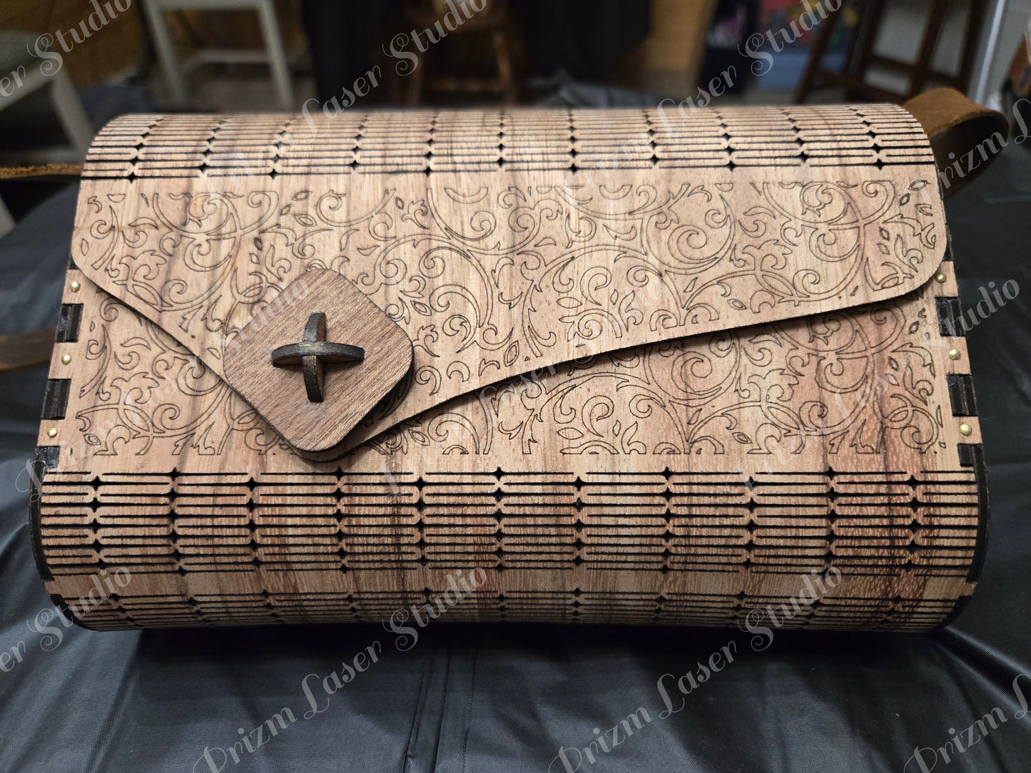 Laser-Cut Wooden Handbag