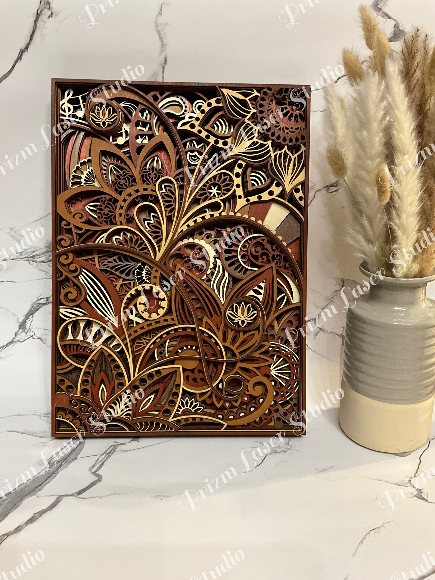 3D layered vintage flower